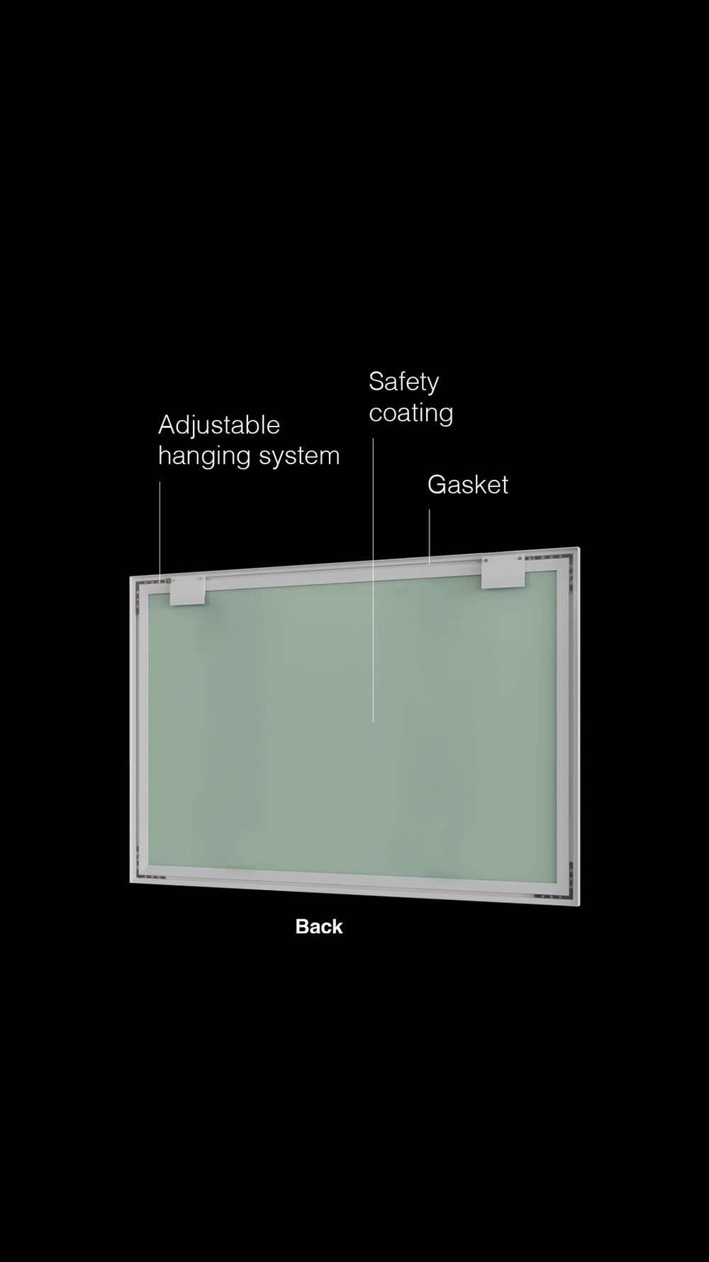 Framed Mirror — product feature illustration 2